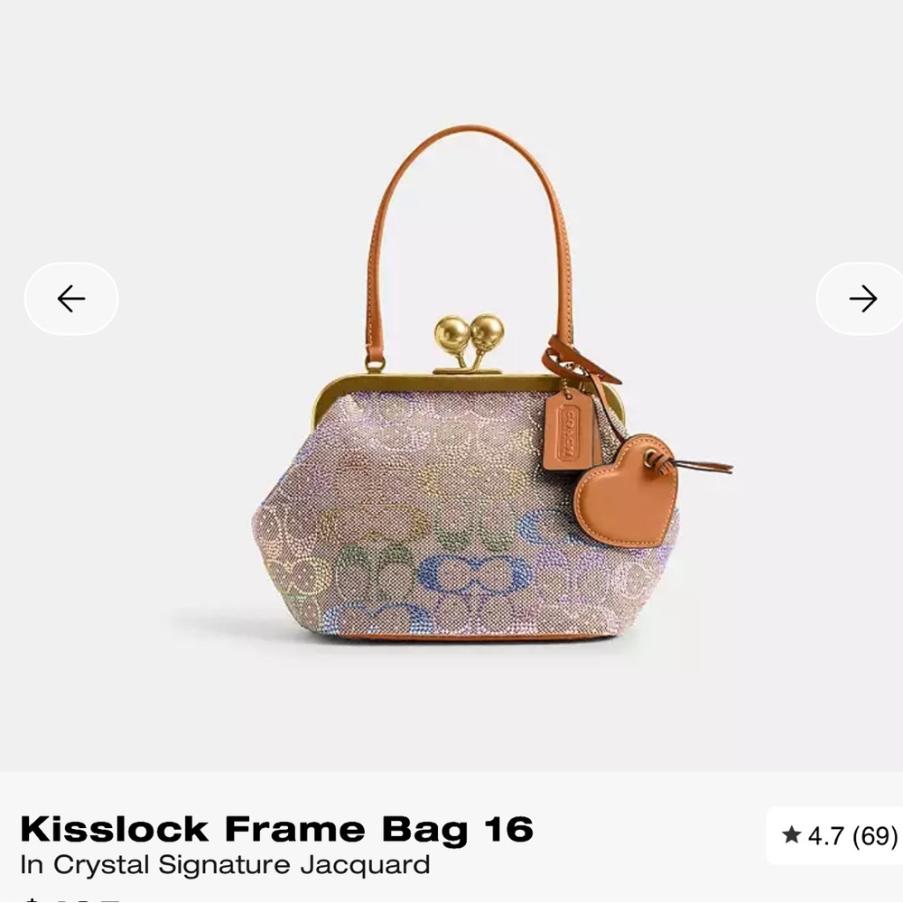Coach Kisslock Frame Bag 16
In Crystal Signature Jacquard